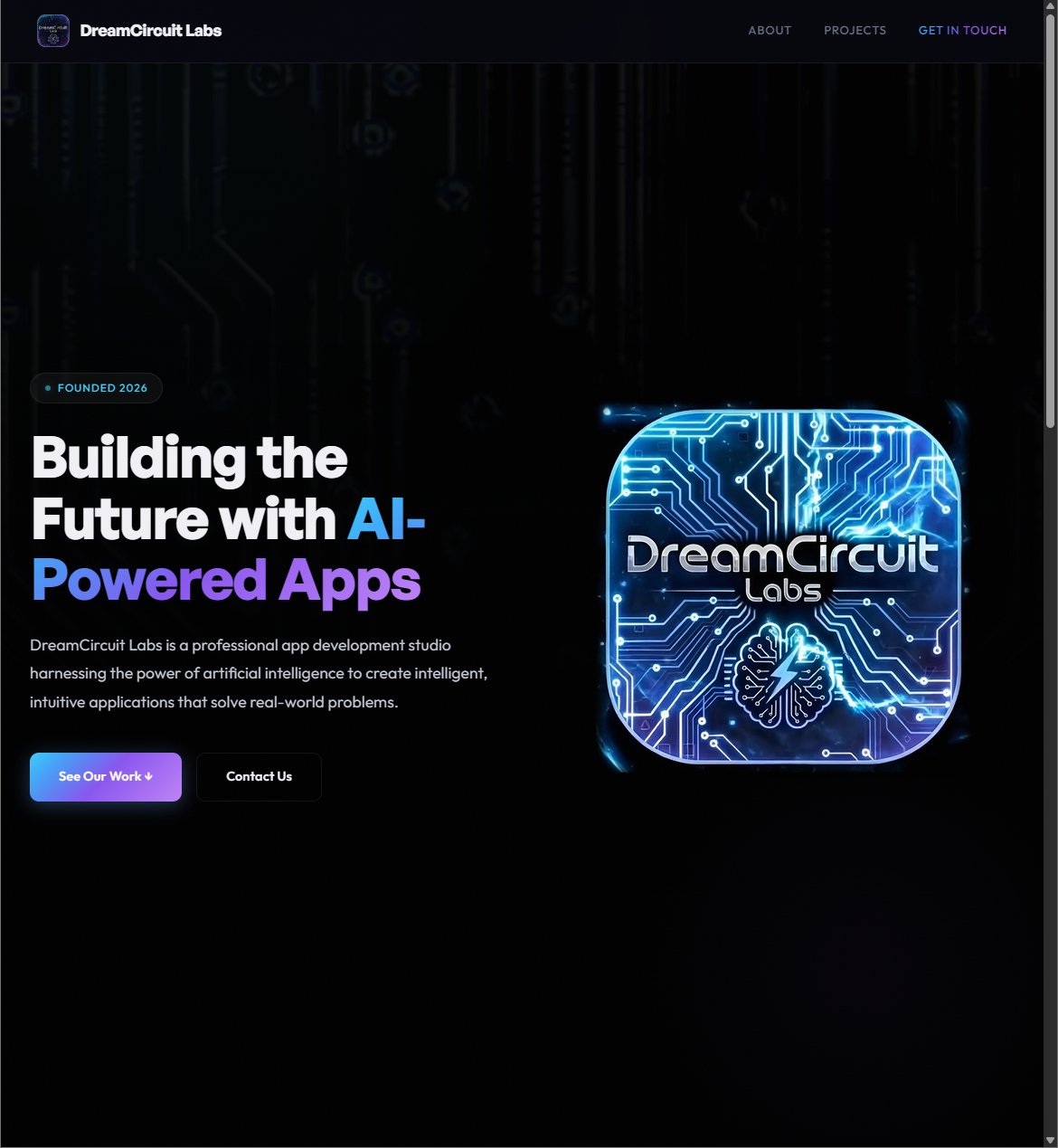 DreamCircuitLabs.com – AI app development studio website